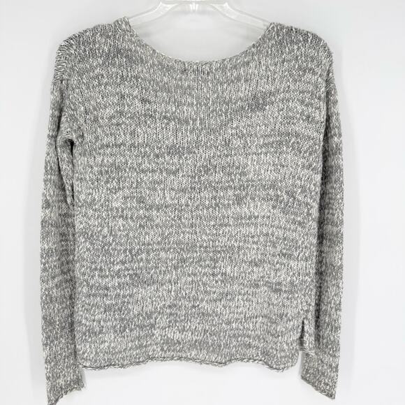 ARITZIA Talula Azurelee Heathered Grey V-Neck Long Sleeve Knit Sweater Size S - Picture 9 of 12